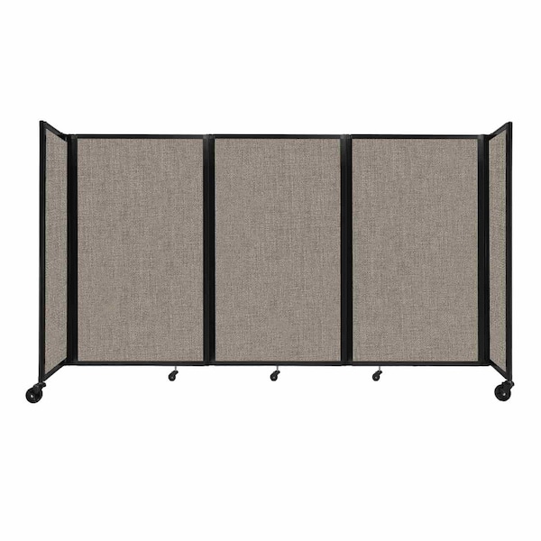 Versare Room Divider 360 Folding Portable Partition 8'6" x 5' Warm Pebble Fabric 1160405 - main